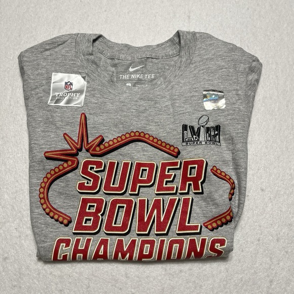 Nike Tee Gray NFL Trophy San Francisco 49ers Super Bowl LVIII Champions Women S - Picture 4 of 7